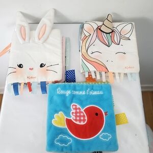 2 Kaloo Soft Fabric Activity Baby Book+Rouge comme l'oiseau Book